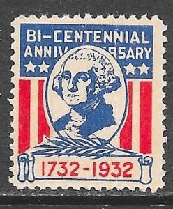 USA seal: Washington Bicentennial, OG, NH, F-VF