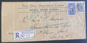 1930s Monrovia Liberia Post Office Department Front cover To London England