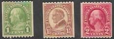 US #604-06 MNH Coil- horizontal. Franklin, Harding, Washington