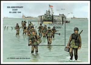 Tanzania 1994 - D-Day, 50- Years, WWII - Souvenir Sheet - Scott 1277 - MNH