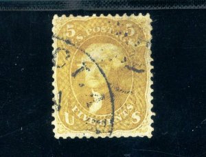 Scott 67b Used VF-XF US 1861 Civil War Jefferson Repaired +Cert SCV $4,850+