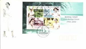 Cocos (Keeling) Islands 2004 FDC Scott #340a Souvenir sheet of 4 50th anniver...