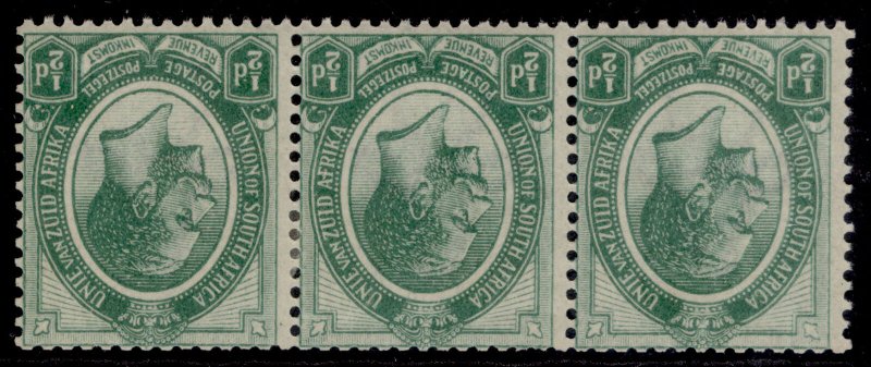 SOUTH AFRICA GV SG3w, ½d green, M MINT. WMK INV STRIP x 3