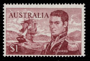 AUSTRALIA QEII SG401, $1 brown-purple, LH MINT.