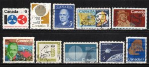 Canada ~ 10 Different Stamps of 1960's & 70's ~ Used