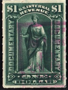 R173 $1.00 Documentary Stamp (1898) Used