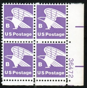 SC# 1818 - (18c) - B Rate Change, MNH Plate Block/4 - LR # 36472