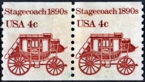 SC#1898A 4¢ Stagecoach Coil Pair (1981) Used