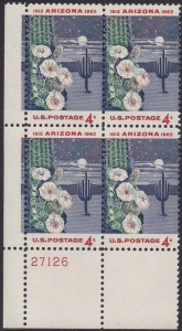 1192 Arizona Statehood Plate Block MNH