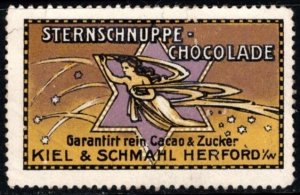 Vintage Germany Poster Stamp Sternschnuppe (Shooting Star) Chocolate ca.1912