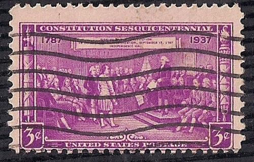 798 3 cent Constitution Signing 150th Anniv. Stamp used AVG