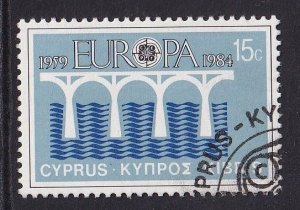 Cyprus    #626  cancelled  1984   Europa  15c bridge