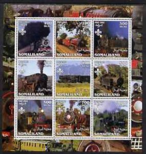 SOMALILAND - 2002 - Steam Trains #1 - Perf 9v Sheet - M N H-Private Issue