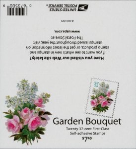 2004 37c Garden Bouquet, Booklet of 20 Scott 3836 Mint F/VF NH