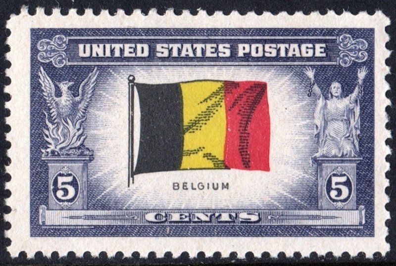 SC#914 5¢ Overrun Countries: Belgium Single (1943) MNH