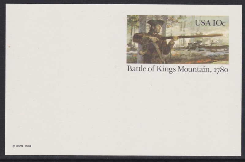 UX85 1980 Battle of Kings Mountain Post Card MNH