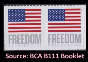 US 5791 Old Glory Freedom F horz pair (from BCA B111 booklet) MNH 2023