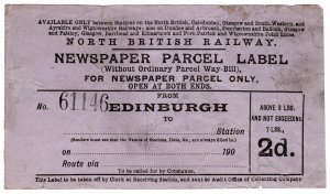 (I.B) North British Railway : Newspaper Parcel Way Bill 2d