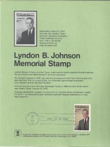 US Cat # SP333(1503), L B Johnson, First Day Issue