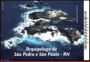 3291 BRAZIL 2014 ST PETER & ST PAUL ARCHIPELAGO, SCIENCE, LIGHTHOUSE, B-181, MNH