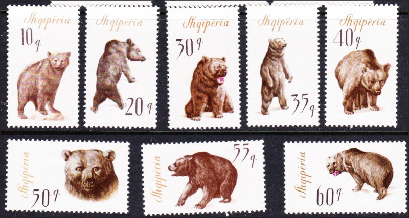 Albania #884-91 MH set bears