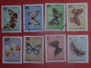 HUNGARY STAMP:   COLORFUL-BEAUTIFUL-LOVELY BUTTERFLIES CTO-LARGE SET STAMPS