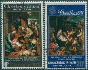 Christmas Island 1971 SG35-36 Christmas set set FU