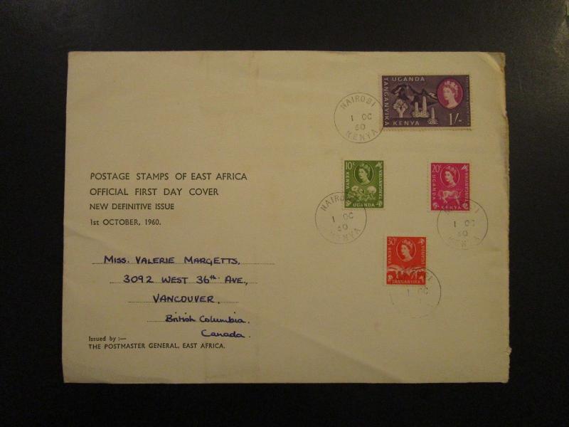 KUT 1960 QEII Series First Day Cover to 1 Shilling - Z6060 