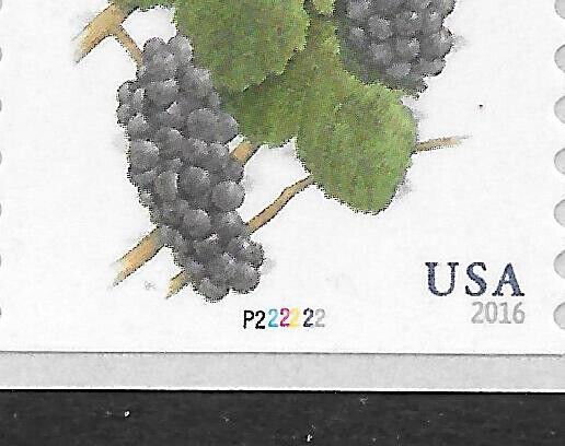 NEW PLATE NUMBER!!--PNC 5 Scott #5038, 2c Grapes, Plate #P222222, F-VF MNH