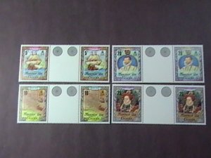 TRISTAN da CUNHA # 278-281-MINT/NH-COMPLETE SET OF CROSS GUTTER PAIRS--1980