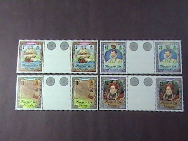 TRISTAN da CUNHA # 278-281-MINT/NH-COMPLETE SET OF CROSS GUTTER PAIRS--1980