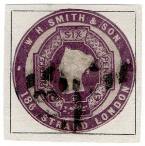 (I.B) QV Postal : Newspaper Wrapper - WH Smith & Son 6d (Advertising Ring) 