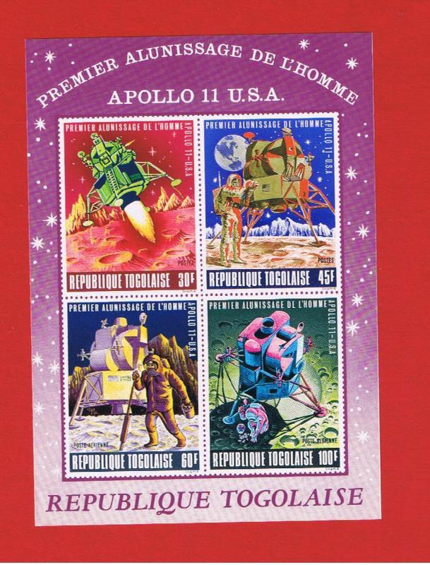 Togo #C108a MNH OG imperforate Apollo11 Souvenir Sheet Free S/H