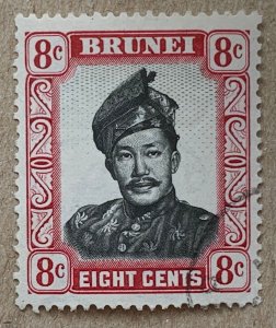 Brunei 1952 8c Sultan, used. Scott 88, CV $0.25.   SG 105