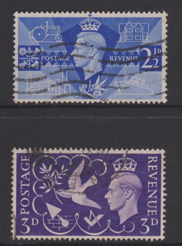 Great Britain 1946 Peace Issue Sc#264-265 Used