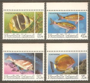 NORFOLK ISLAND Sc# 339 - 342 MNH FVF Set-4 Fish Coral