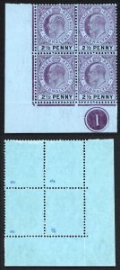 Gibraltar SG49 KEVII 2 1/2d Purple and black/blued Mult CA Large 2 Cat 770+++