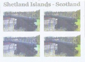 SHETLANDS - 2014 -  Cannon, Fort Charlotte - Imp 4v Sheet - M N H- Private Issue