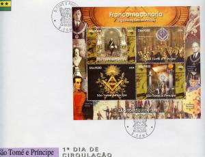 Freemasonry Sheetlet (4) Perf.F.D.C. Sao Tome & Prince 2004