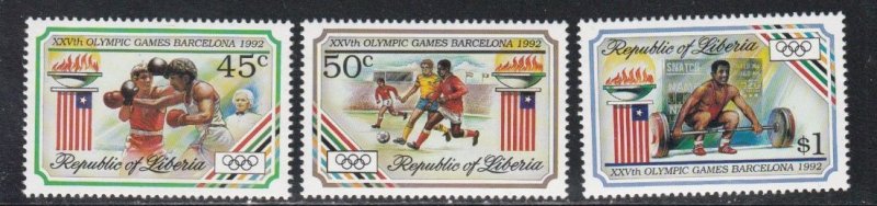 Liberia # 1151-1153, Barcelona Summer Olympics,, Mint NH, 1/3 Cat.