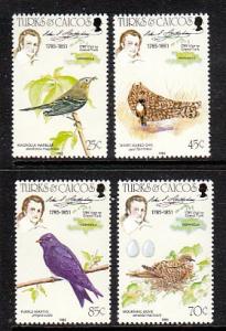 Turks and Caicos Birds 651-654 MNH  VF