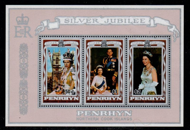 Penrhyn Sc 89a 1977 25th Anniversary Reign of QE II  sheet mint NH