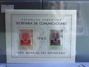 Argentina World Refugee Year 1960 mint never hinged stamps sheet   R27003