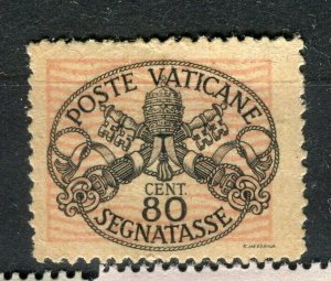 VATICAN; 1945 early Postage Due issue fine Mint hinged 80c. value