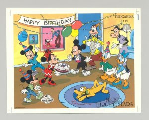 Gambia #815 Disney, Mickey 60th Anniversary 1v S/S Imperf Chromalin Proof