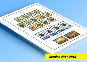 COLOR PRINTED UKRAINE 2011-2015 STAMP ALBUM PAGES (47 illustrated pages)