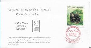 MEXICO 1996 SIERRA MADRE CONSERVATION BLACK BEAR FAUNA 1 VALUE FIRST DAY COVER