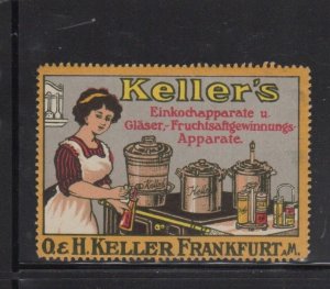 German Advertising Stamp - Keller's Canning Equipment & Supplies - MNH