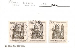 Germany, Postage Stamp, #1871 (3 Ea) Used, 1994 St Wolgang (AC)