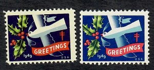 Christmas Seal from 1949 MNH Singles - both color varieties